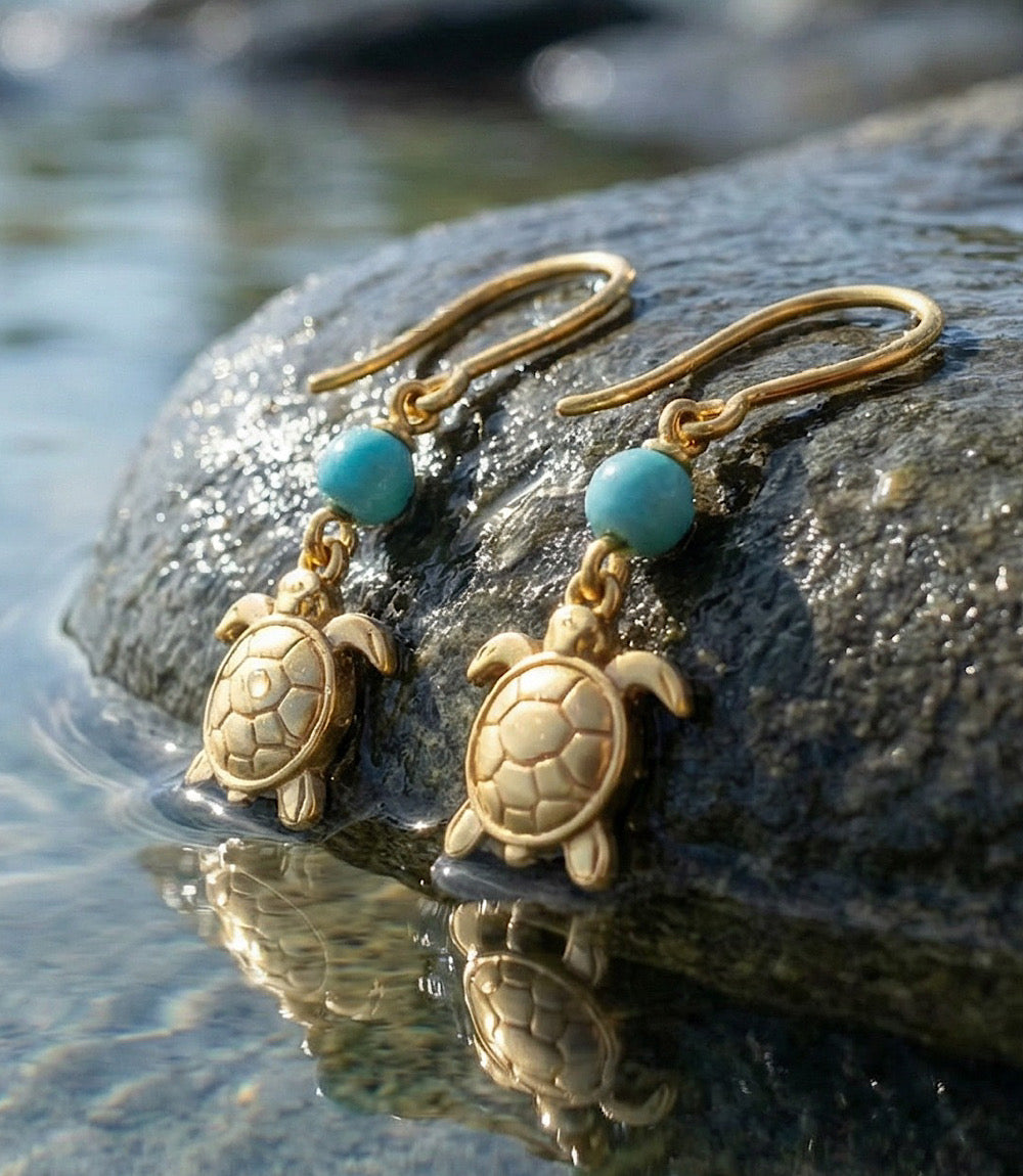 Sea Turtle Charm Earrings