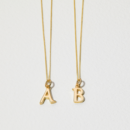 Gold Curve Initial Letter Necklace