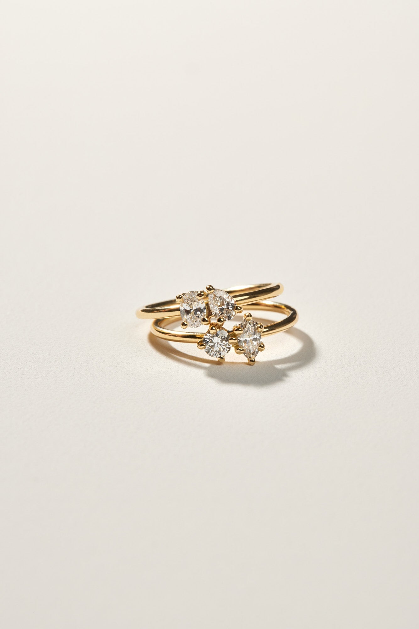Pear and Oval Diamond Toi Et Moi Ring | 18K White Gold