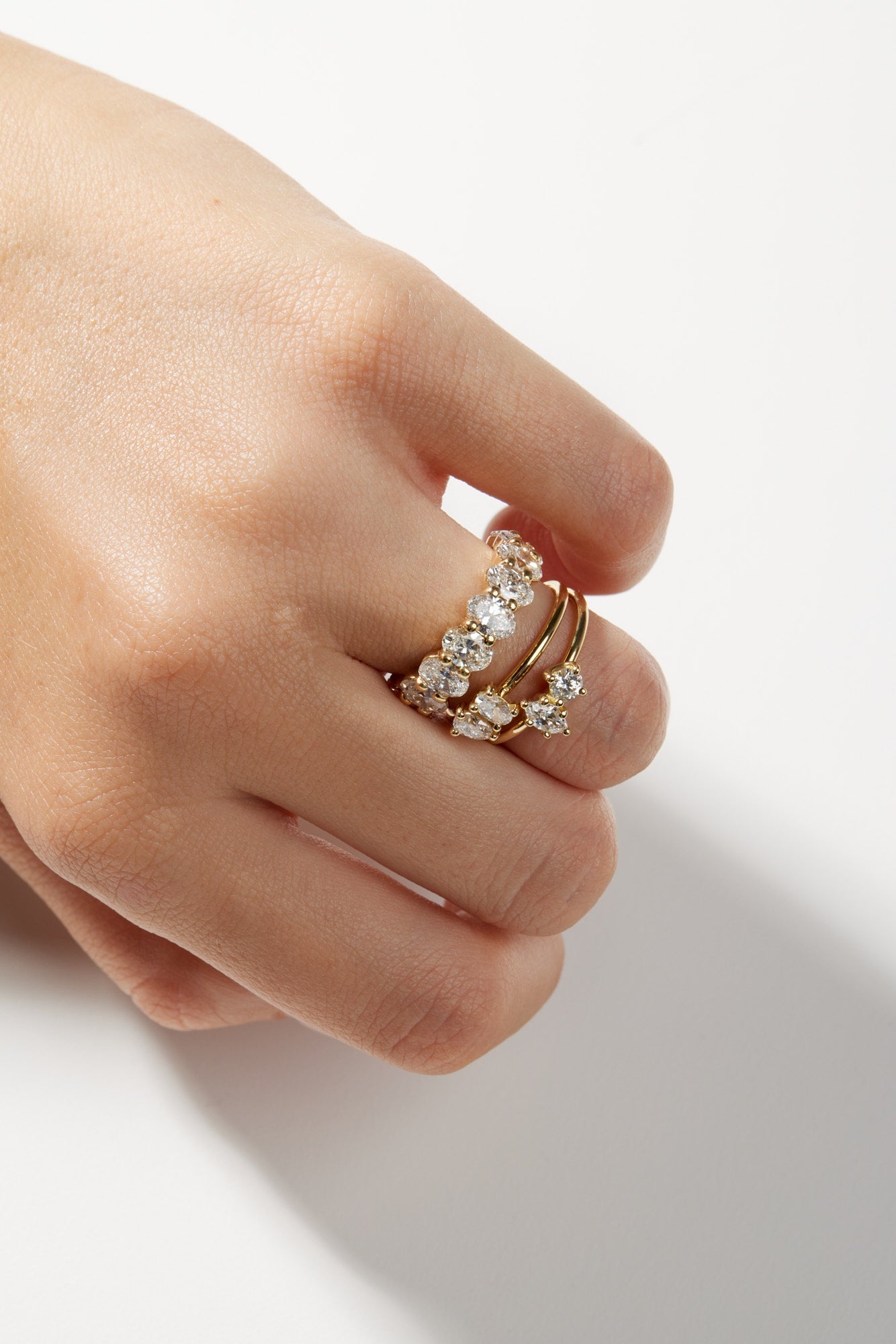 Pear Diamond and Oval Emerald Toi Et Moi Ring | 18K Yellow Gold