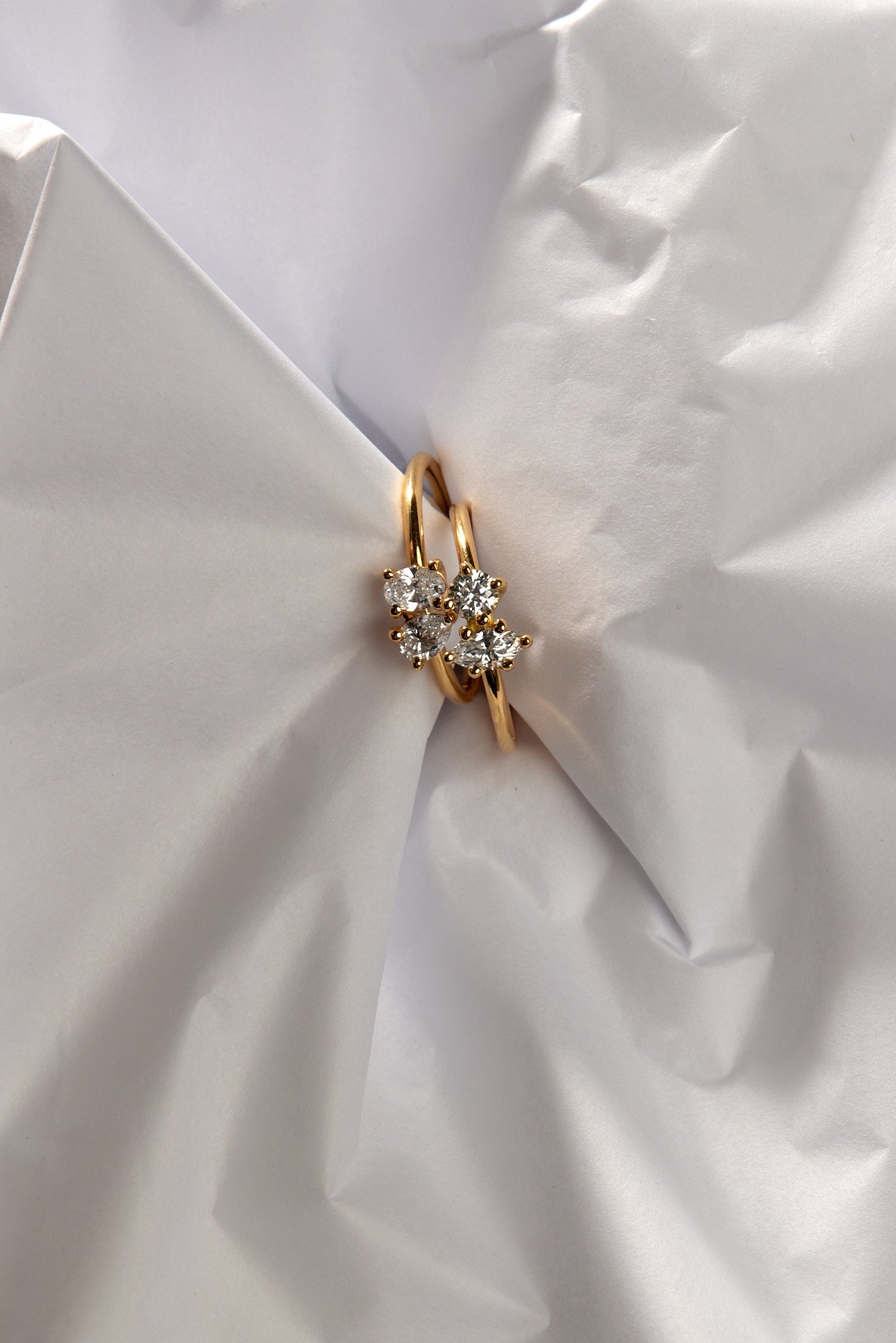 Marquise and Round Diamond Toi Et Moi Ring | 18K Yellow Gold