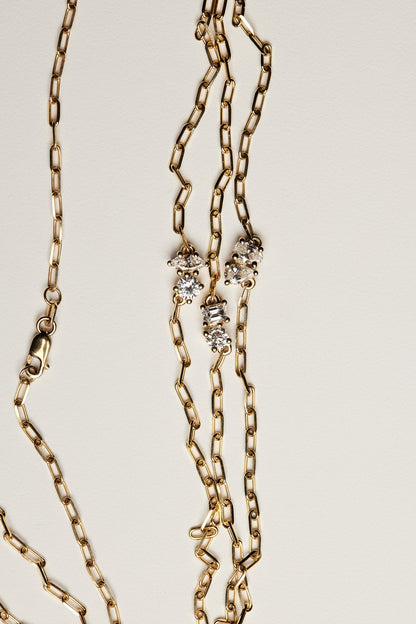 Emerald and Round Diamond Toi Et Moi Necklace | Yellow Gold