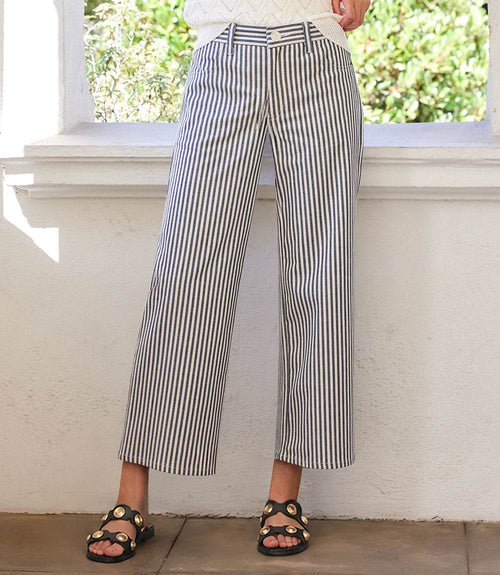 Stripe Cropped Jeans