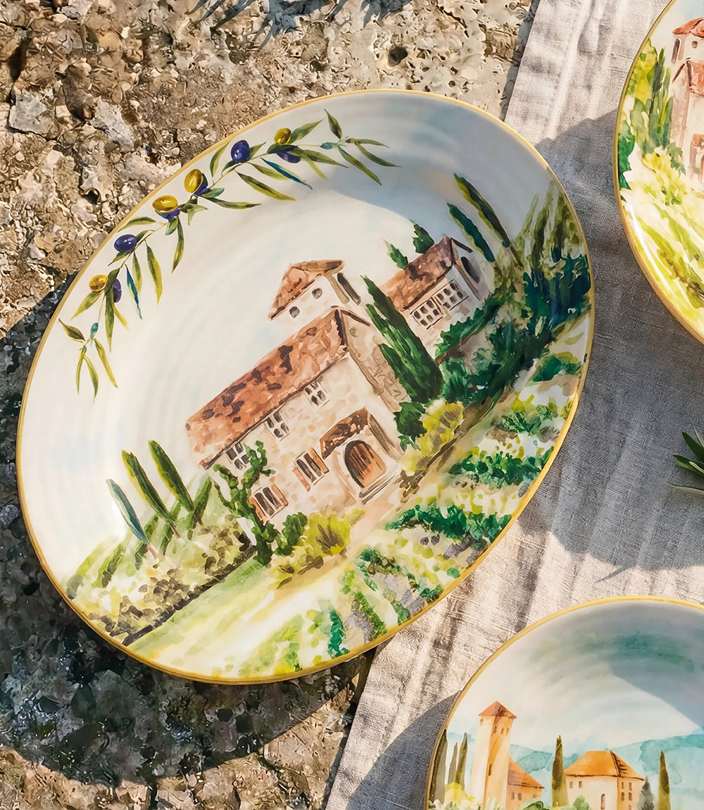 Tuscany Ceramic Oval Serving Platter