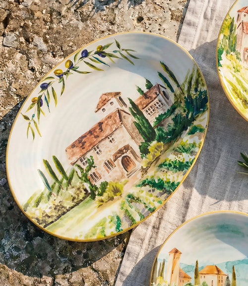 Tuscany Ceramic Oval Serving Platter