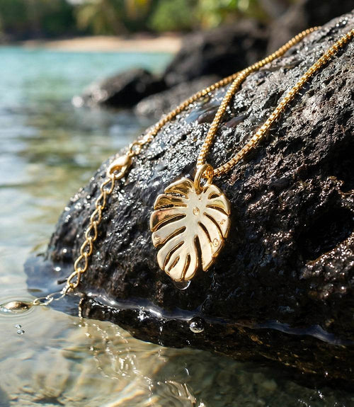 Tropical Leaf Charm Necklace
