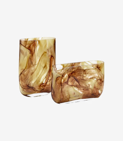 Tall Swirl Hand Blown Glass Vase