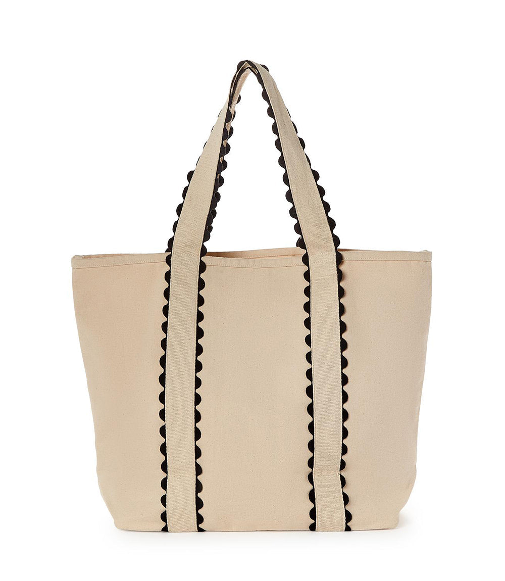 Contrast Trim Canvas Tote Bag