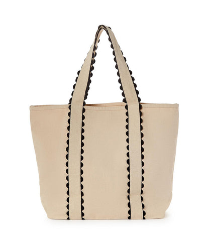 Contrast Trim Canvas Tote Bag
