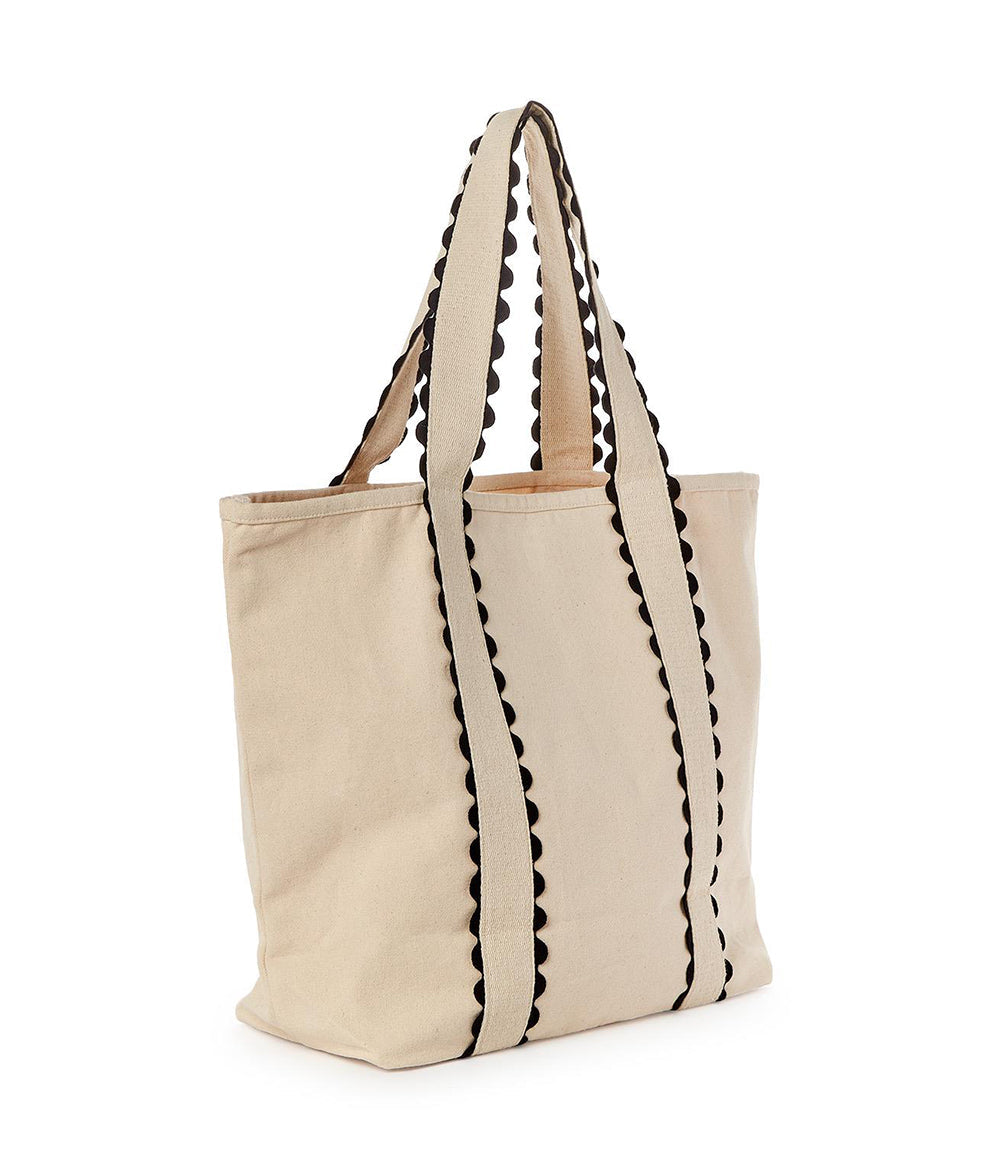 Contrast Trim Canvas Tote Bag