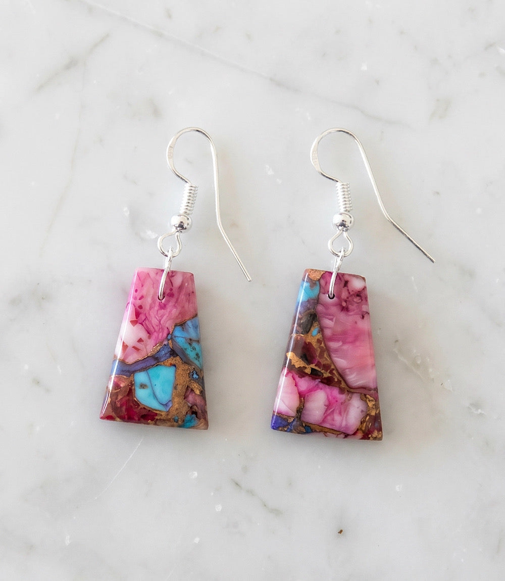 Dahlia Rose Turquoise Earrings