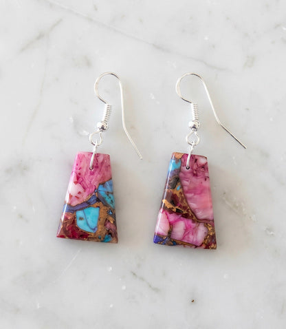 Dahlia Rose Turquoise Earrings