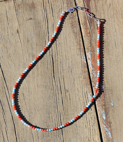 Turquoise And Red Coral Necklace