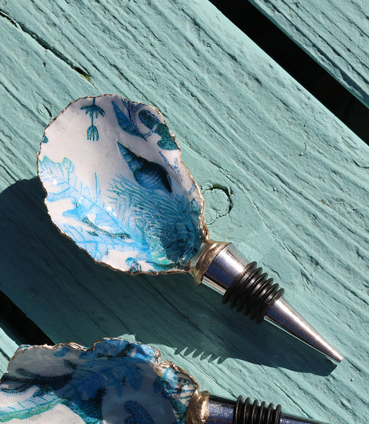 Ocean Breeze Oyster Shell Wine Stopper