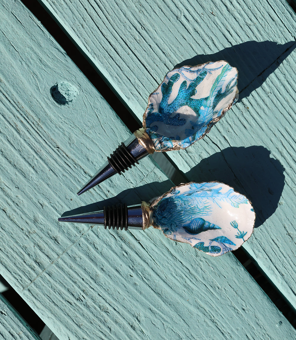 Ocean Breeze Oyster Shell Wine Stopper