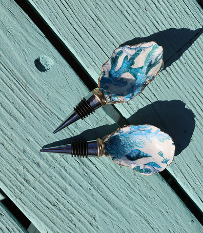 Ocean Breeze Oyster Shell Wine Stopper
