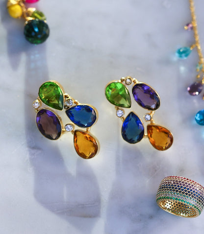 Organic Shape Gemstone Earrings