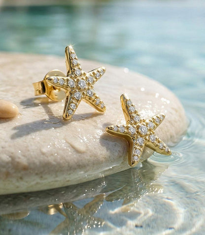 Pavé Starfish Stud Earrings