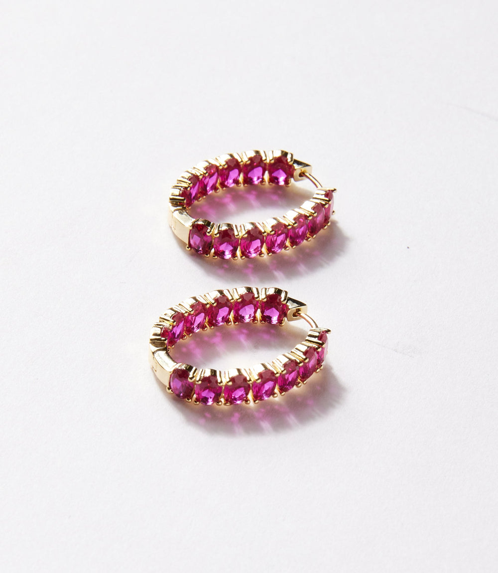 Gemstone Hoop Earrings