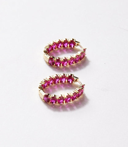 Gemstone Hoop Earrings