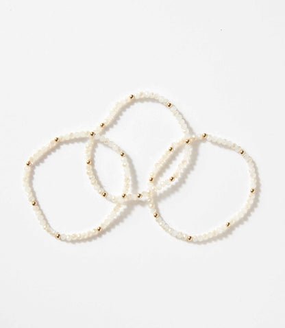 Beaded Crystal Bracelets, Set Of 3