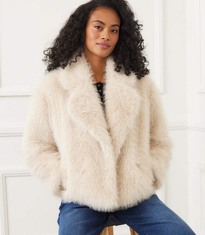 Cropped Faux Fur Jacket