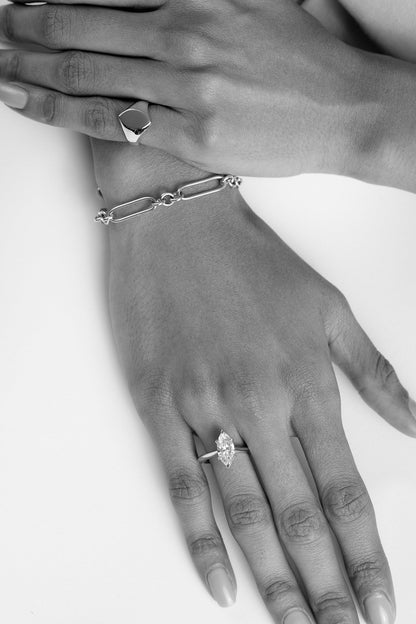 Large Lennox Bracelet | Silver or 9K White Gold