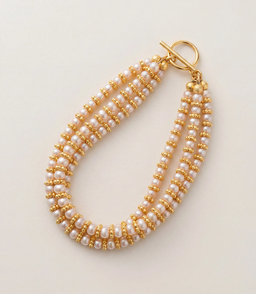 Beaded Pearl Toggle Bracelet