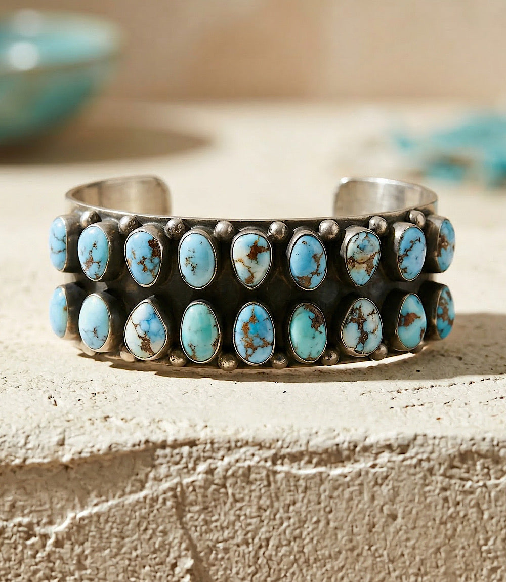 Sterling Silver Golden Hill Turquoise Bracelet