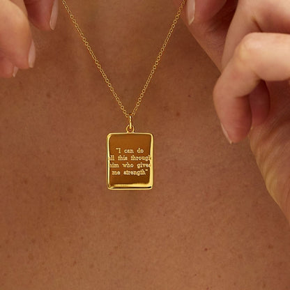 Gold Personalised Verse Necklace