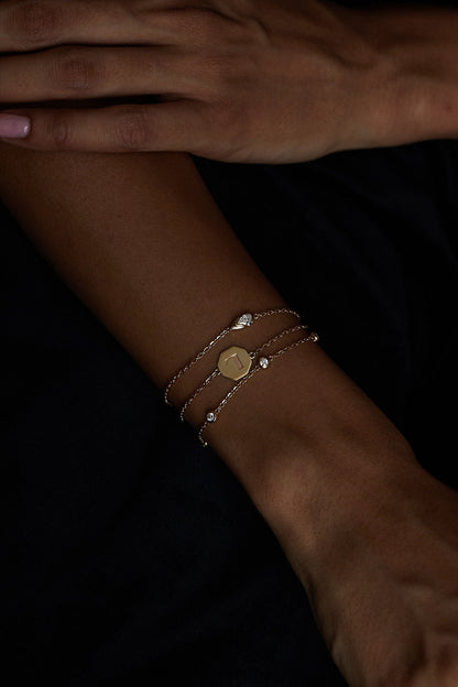 Letter Bracelet | 9K Rose Gold
