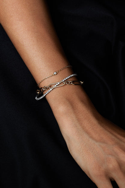 Large Lennox Bracelet | Silver or 9K White Gold