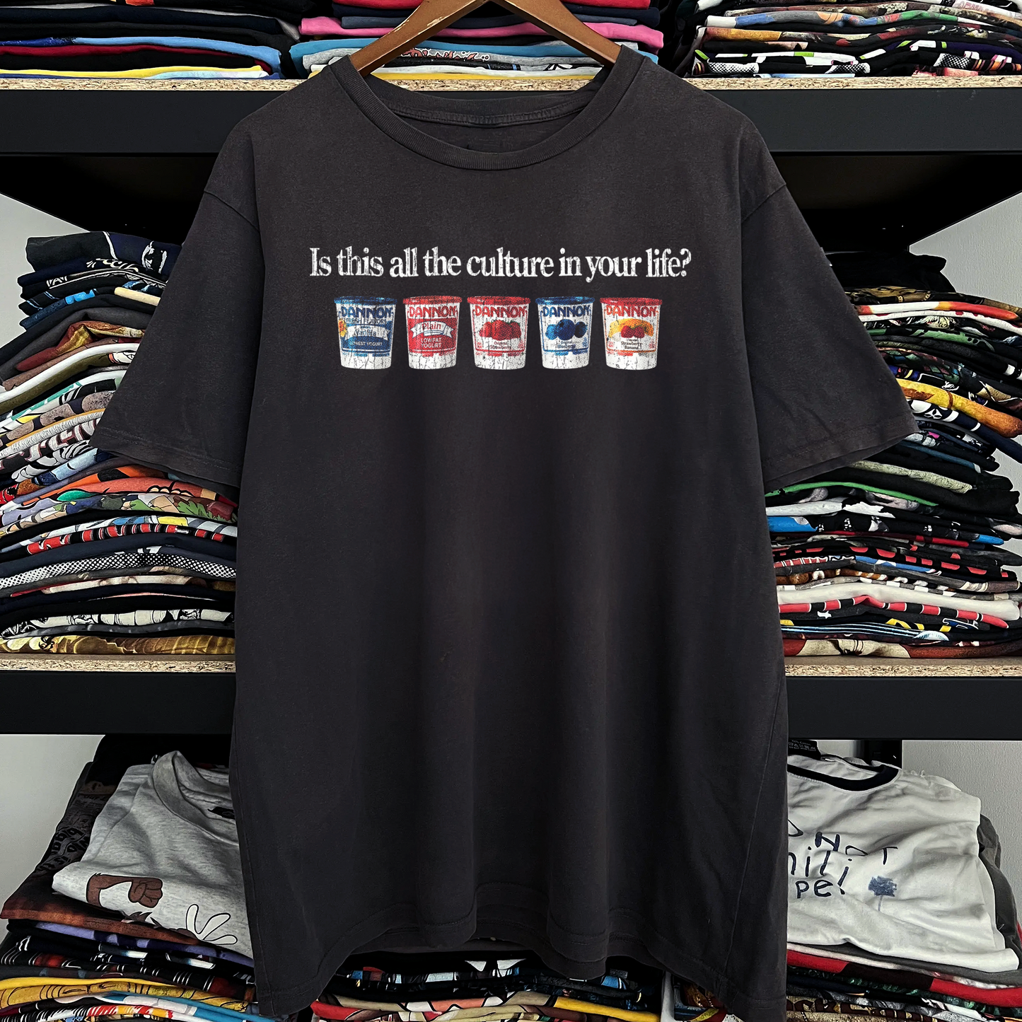 Vintage Dannon Culture Washed Black Tee