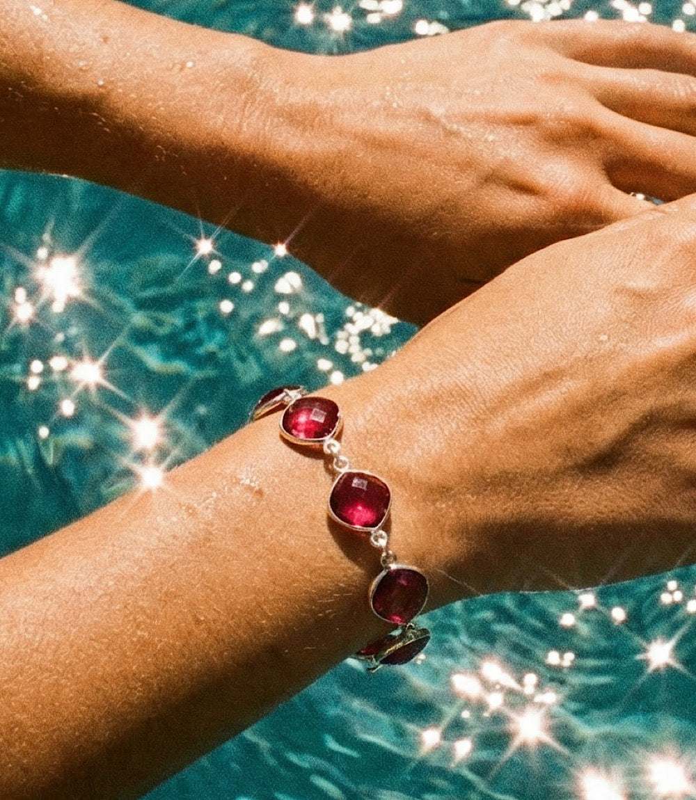 Dark Pink Amethyst Quartz Bracelet
