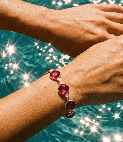 Dark Pink Amethyst Quartz Bracelet
