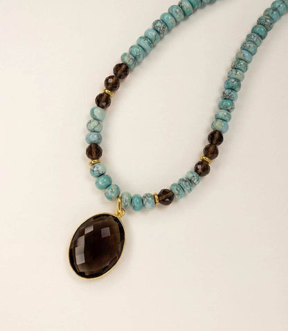 Gemstone Pendant Beaded Turquoise Necklace
