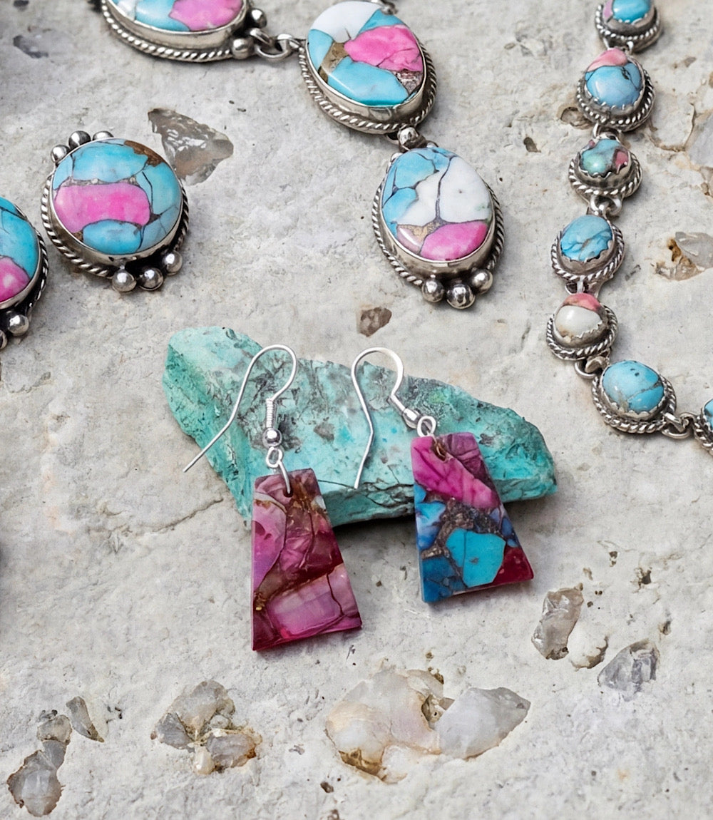 Dahlia Rose Turquoise Earrings