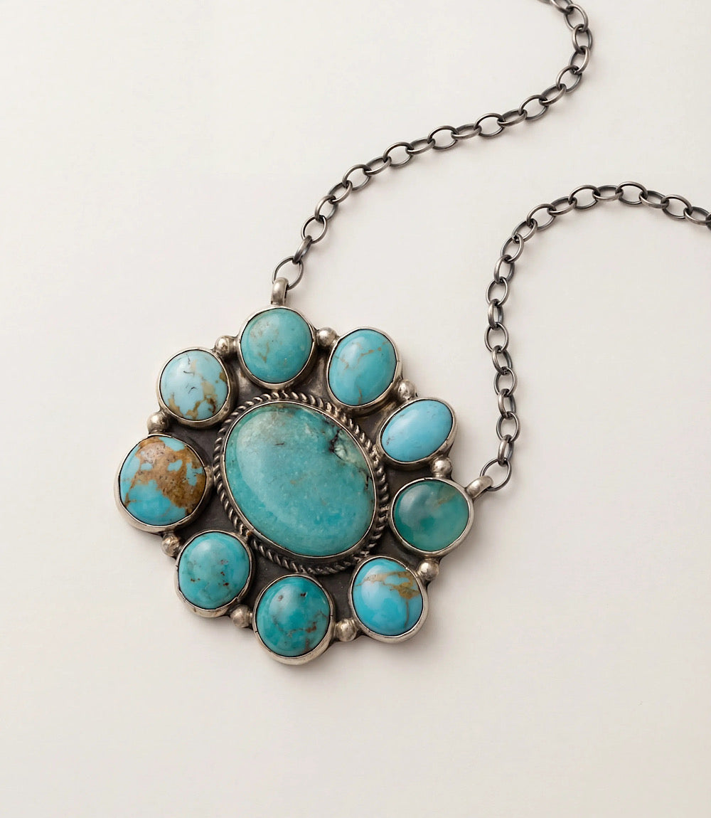 Kingman Turquoise Pendant Necklace