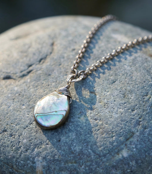 Abalone Shell Teardrop Necklace