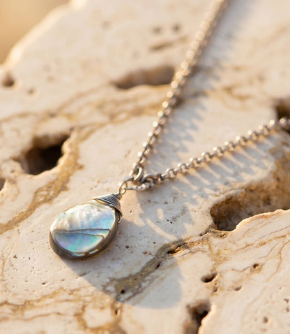 Abalone Shell Teardrop Necklace