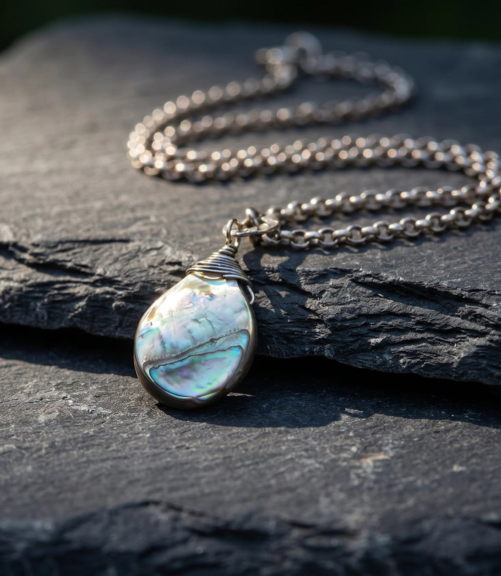 Abalone Shell Teardrop Necklace