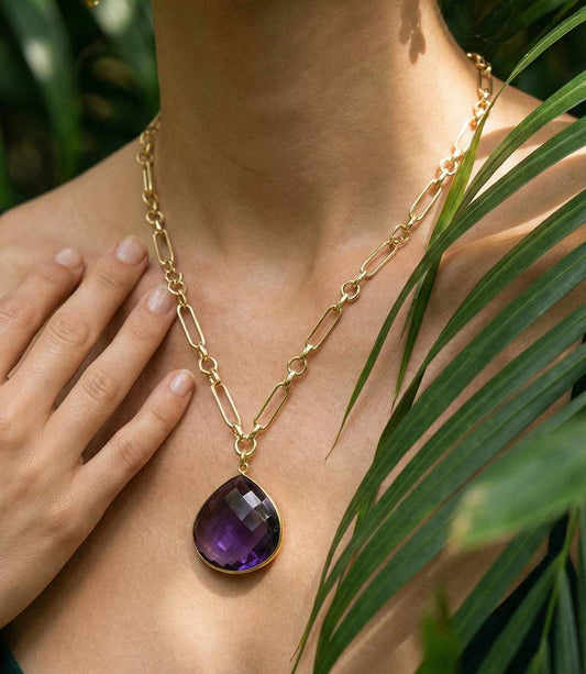 Amethyst Quartz Pendant Necklace