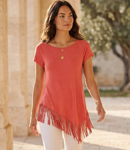 Angled Fringe Top