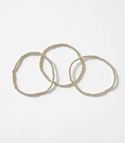 Beaded Crystal Bracelets, Set Of 3
