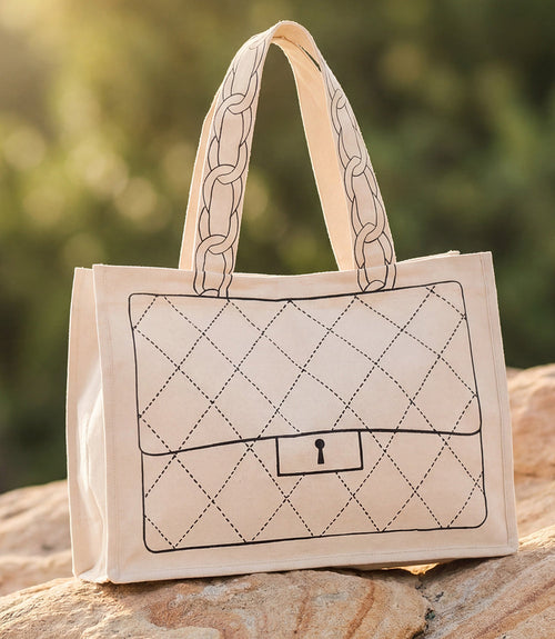 Bag Motif Cotton Canvas Tote