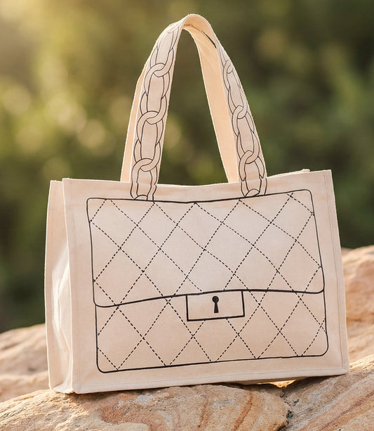 Bag Motif Cotton Canvas Tote