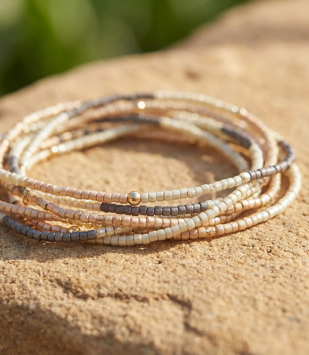 Beaded Bracelets, Stack Of 7