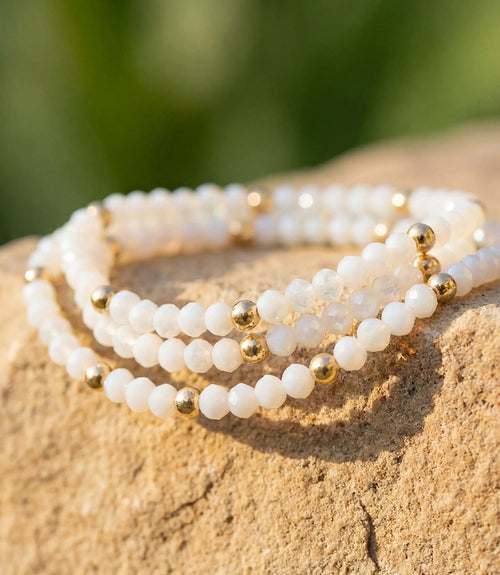 Beaded Crystal Bracelets, Set Of 3