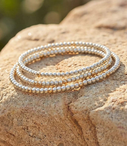 Beaded Crystal Bracelets, Set Of 3