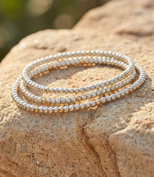 Beaded Crystal Bracelets, Set Of 3